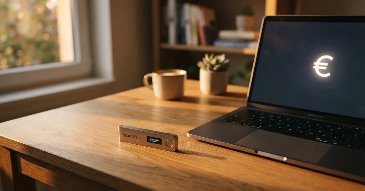 Carteira de hardware e computador portátil numa secretária, com luz suave — cassino sem verificação em portugal