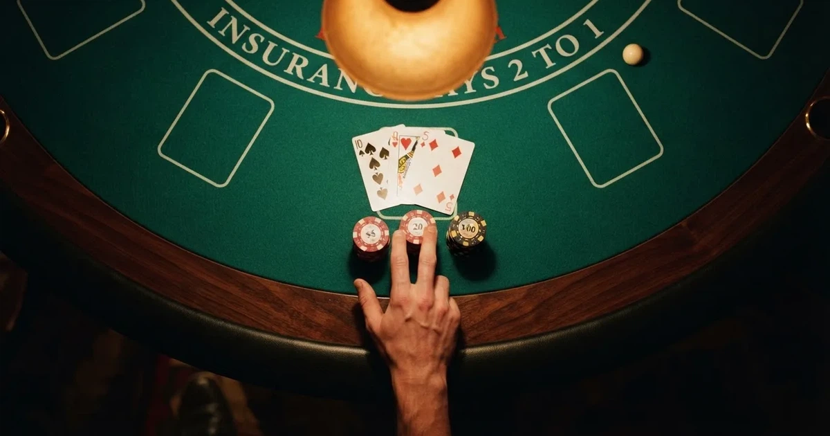 Mesa de jogo iluminada com cartas, vista de cima — regras da roleta pt