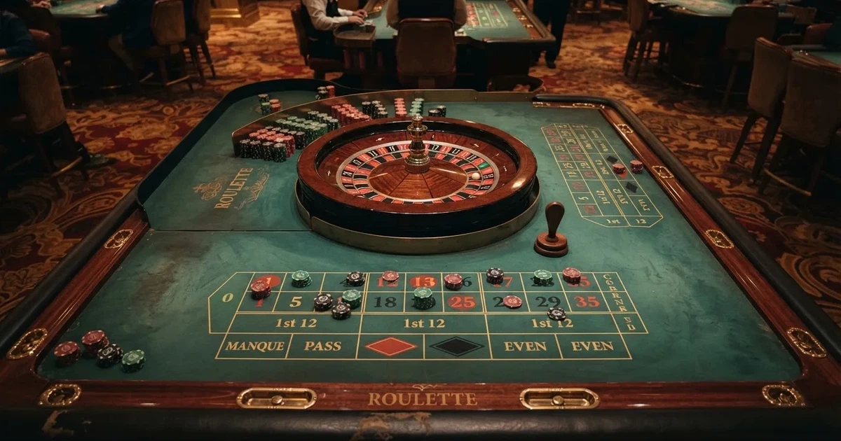 Mesa de jogo iluminada com cartas, vista de cima — roleta online grátis pt
